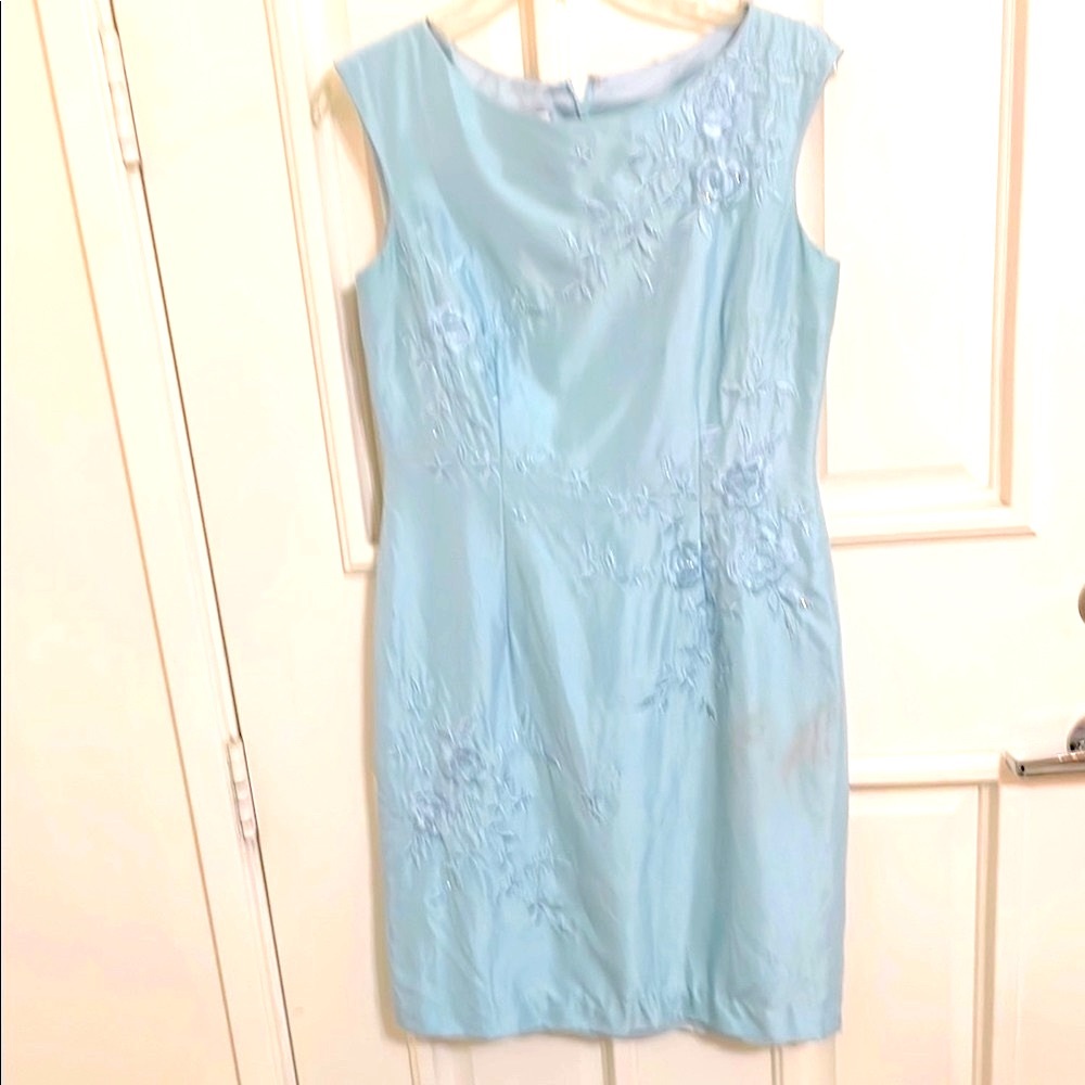 Beaded Silk Dress Embroidered Sz 8 petite